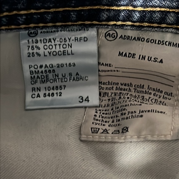 🔥🔥 AG ADRIANO GOLDSCHMIED “Matchbox”Slim Straight Jeans - 34x32 - EXCELLENT - Picture 8 of 13